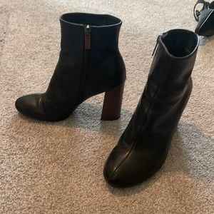 Target black bootie brown heel size 7.5
